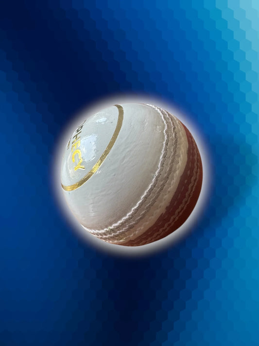 Prophecy White / Red cricket training ball