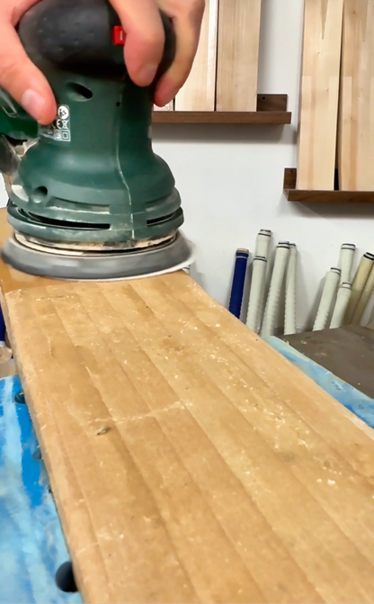 Cricket bat sanding