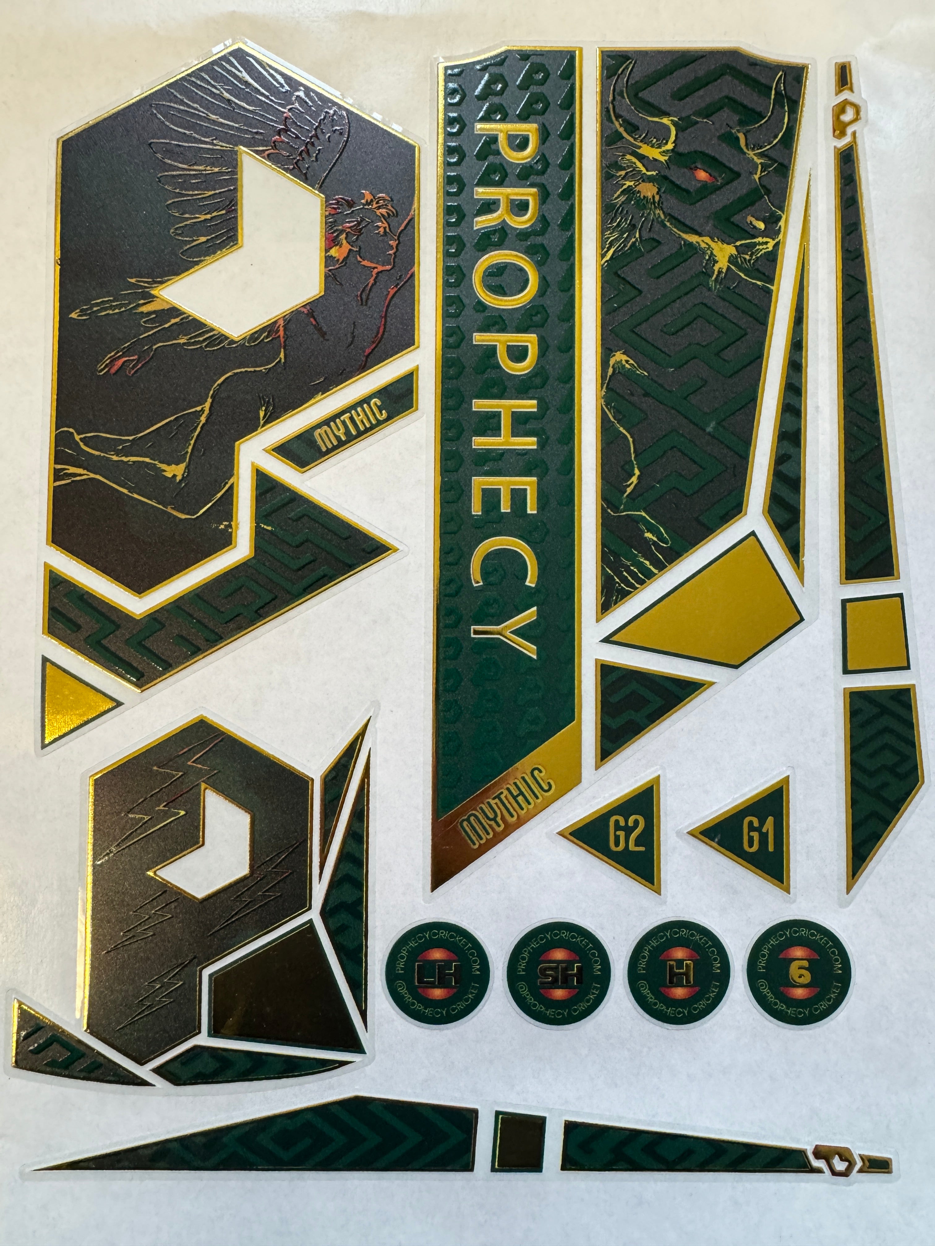 Prophecy Mythic Cricket Bat Stickers